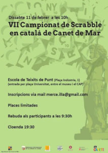 VII Campionat de Scrabble en català de Canet de Mar